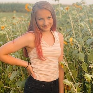 A striped cropped t-shirt